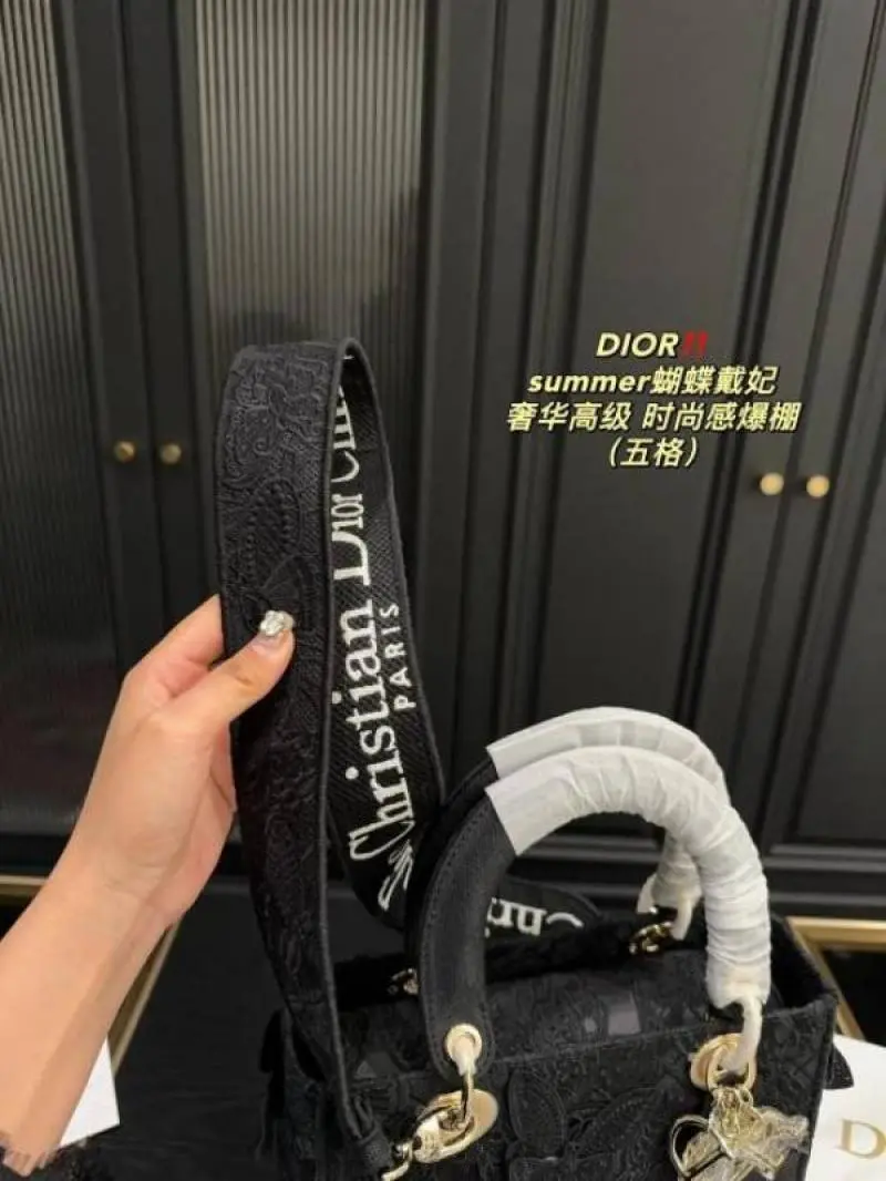 Diyor875 Lady My ABC D-Lite Embroidery Luxurious Quality With OG Magnetic Gift Box & Dust Bag & Scarf (Black - 875) - Image 2