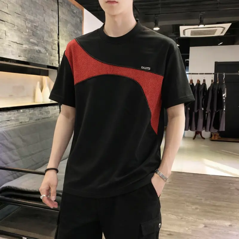 KOREAN IMPORTED HIGH DEMAND ARTICLE T-SHIRT BLACK AND RED