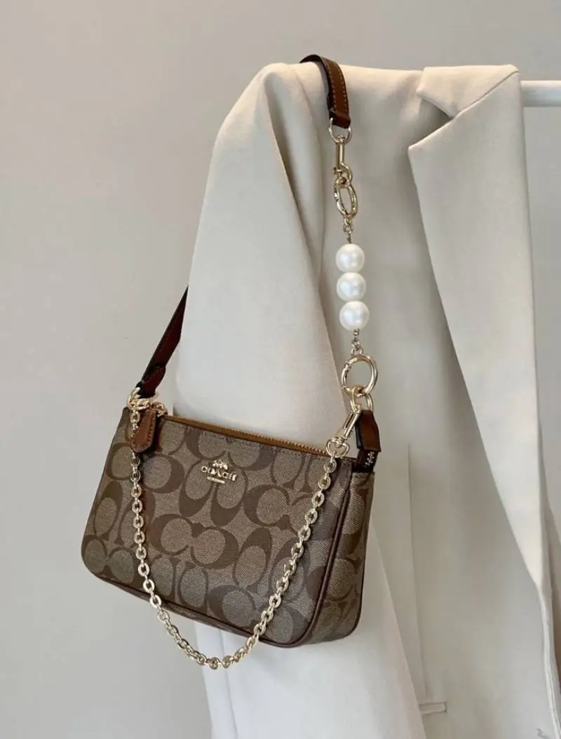 Coach Nolita 19 Brown With OriginalBox DustCover ChainBelt PearlCharm