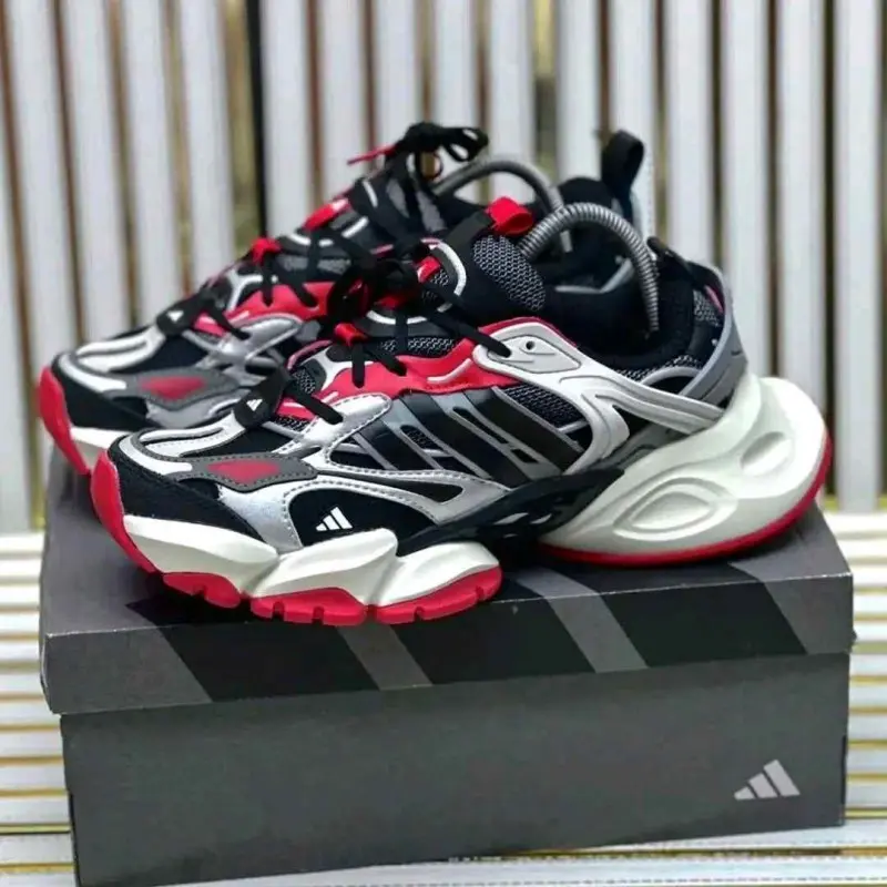 Adidas Vento XLG Runner Deluxe Black Silver Red 968 - Image 2