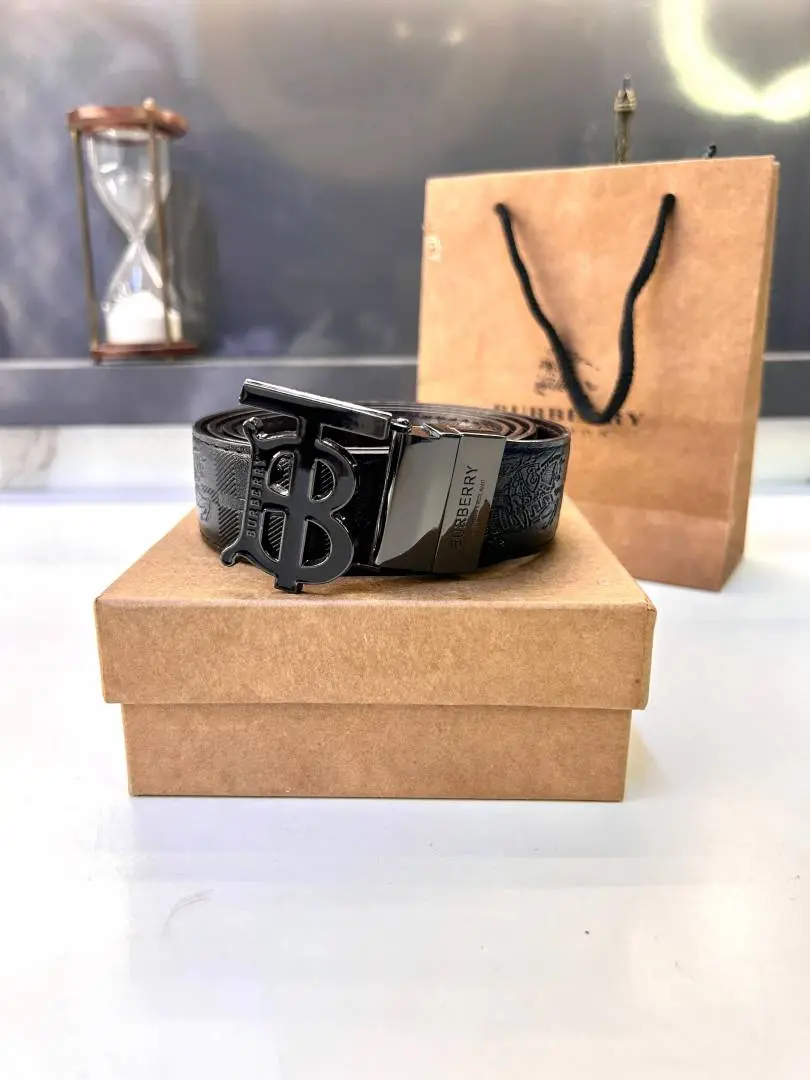 Burberry Glossy Grey Reversible Belt Fa 1001 - Image 2
