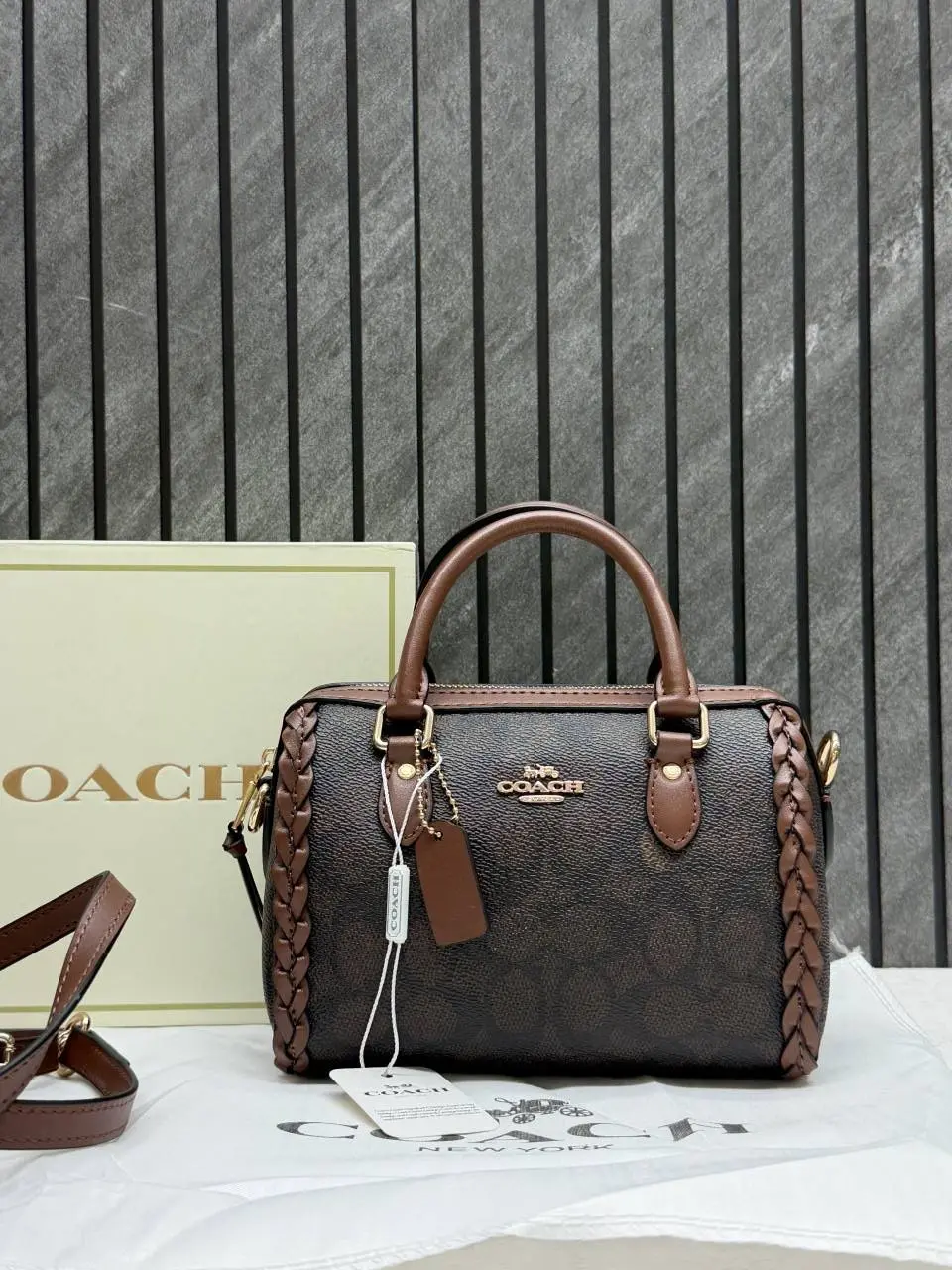 Coach Rowan Mini Braided Crossbody Bag With Original Magnet Box & DustCover Packing - Image 2