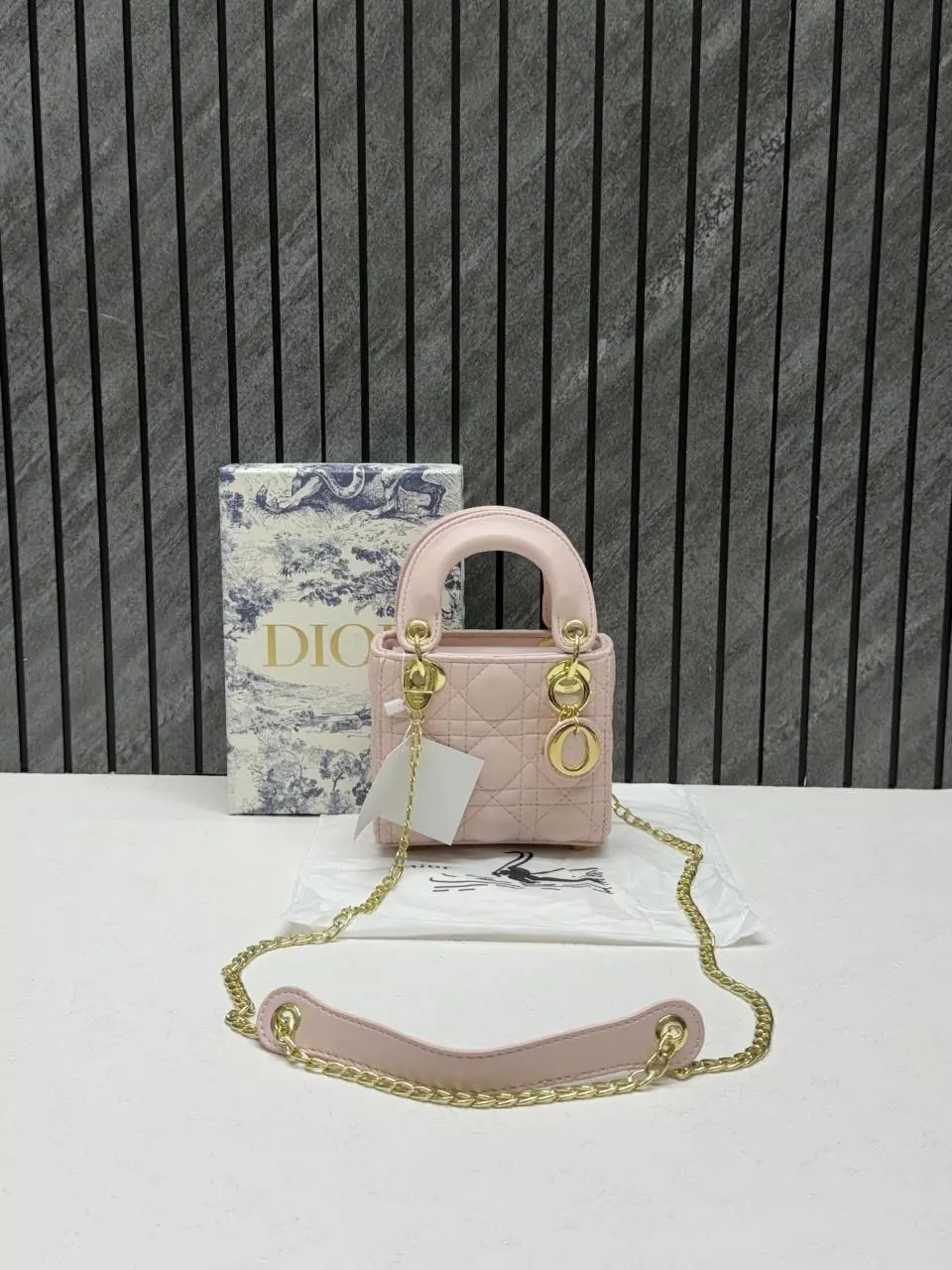 Dior 662 Lady Dioor Nano Pink With Original Box Packing - Image 4