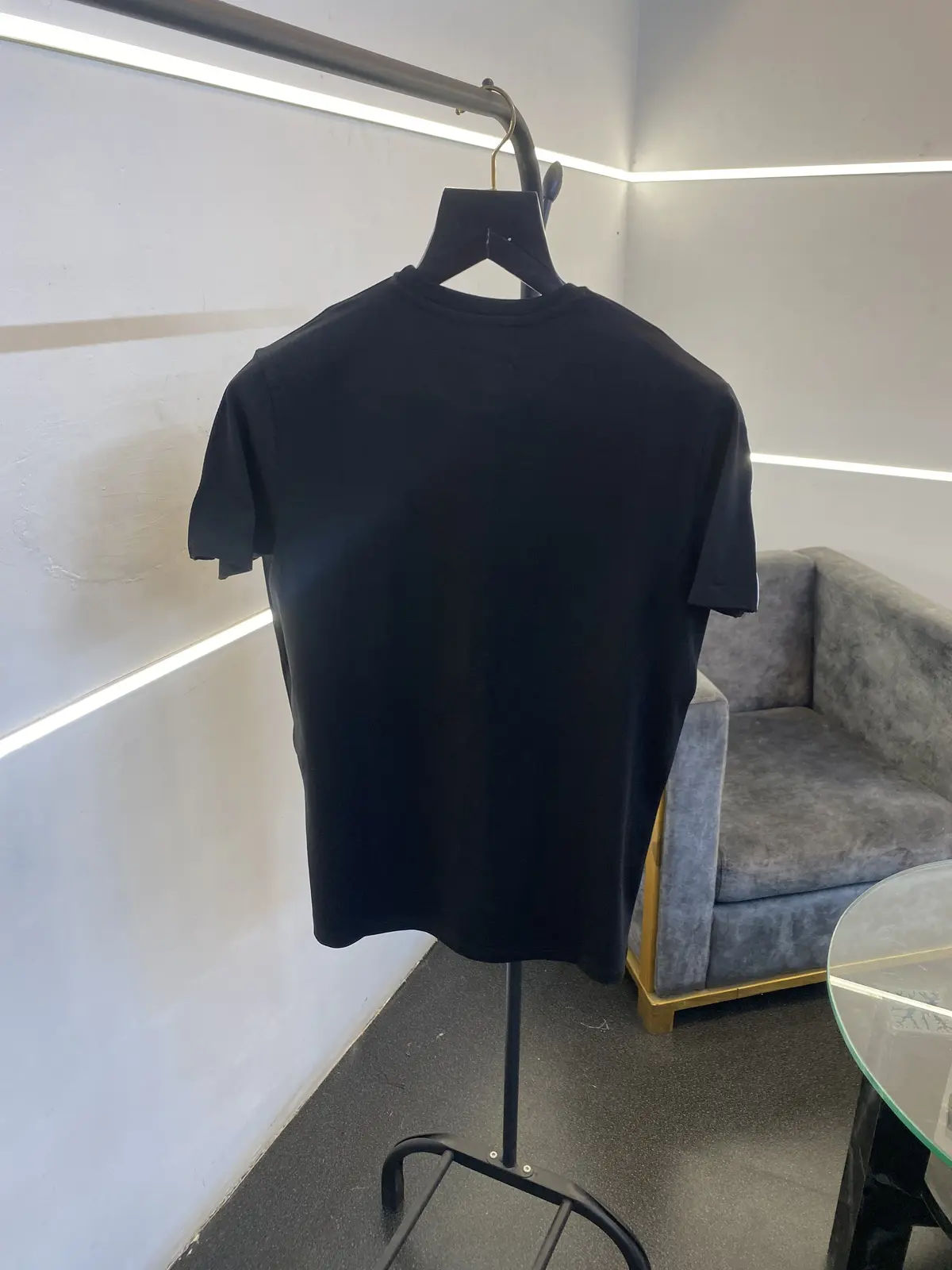 Balmain turkey imported round neck with side embossed print strip black sale - Image 3
