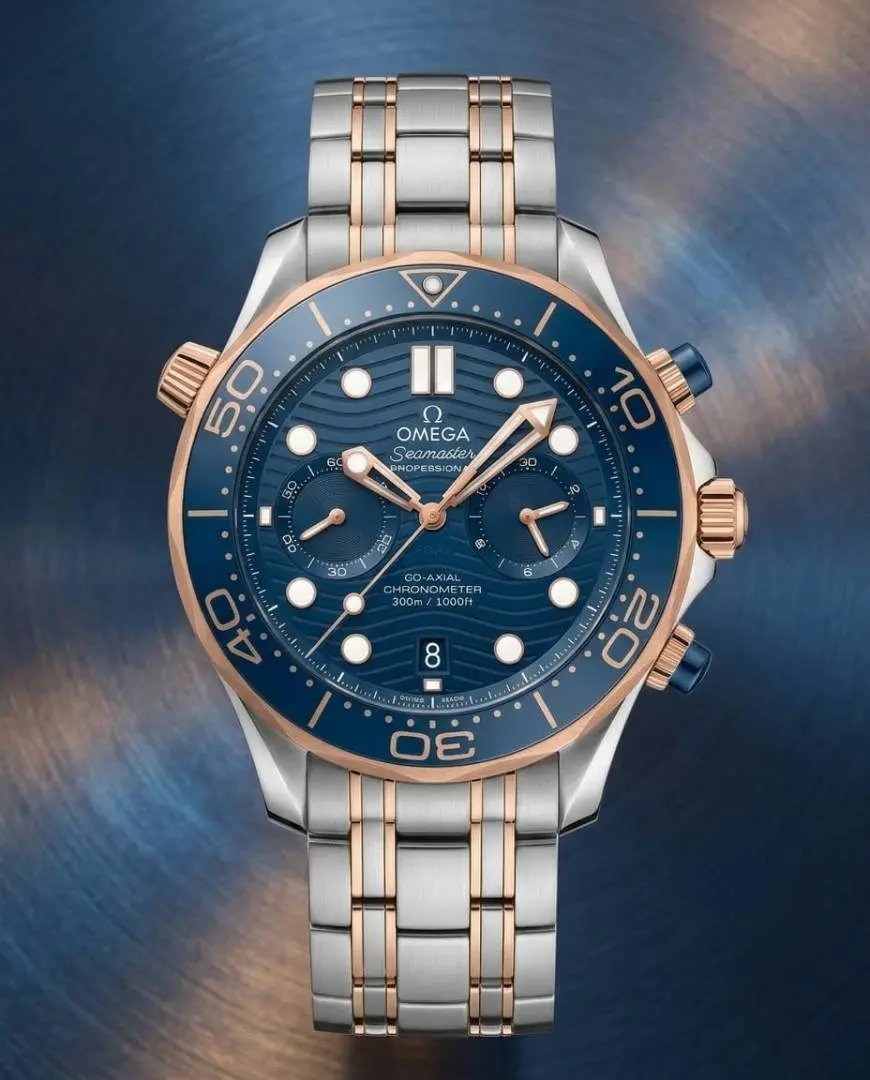 Omega Seamaster Diver 300M Co-Axial Master Chronometer Chronograph 2 ton copper blue - Image 2