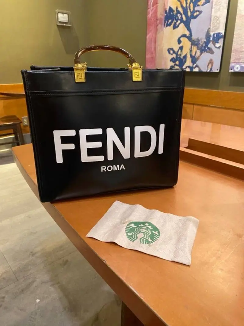 Fenddi Sunshine Shopper Tote Large Size With Charm LongBelt