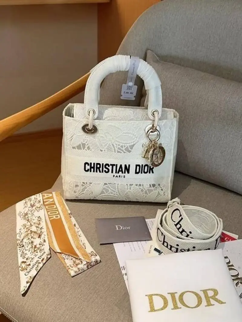 Diyor876 Lady My ABC D-Lite Embroidery Luxurious Quality With OG Magnetic Gift Box & Dust Bag & Scarf (White - 876) - Image 9