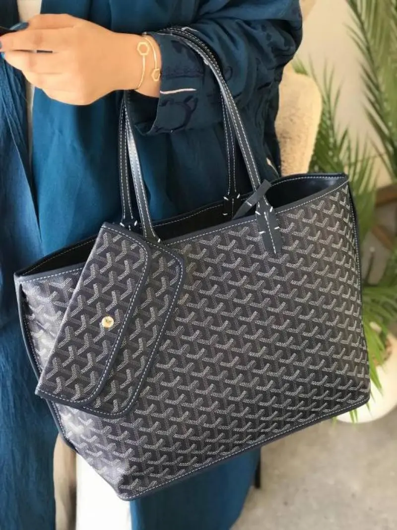 Goyaard Saint Louiis Premium Tote Bag With Extra Pouch & Dust Bag (Navy - 1194) - Image 4