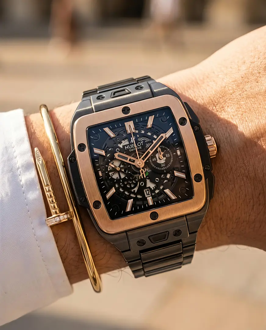 Hublot Square Bang Unico Titanium Full Black Copper Bazel - Image 2