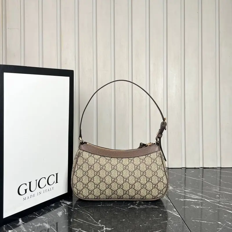 Gucci Ophidia GG Monogram Supreme Premium Shoulder Bag With OG Double Box & Dust Bag & Tags (Brown-938) - Image 6