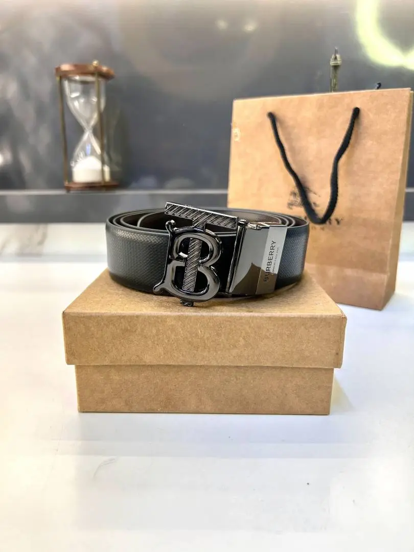 Burberry Glossy Black Reversible Belt Fa 1000 - Image 2