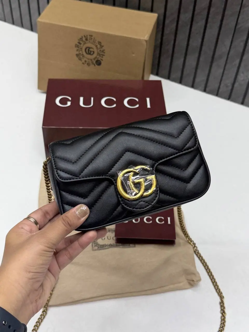 Gucci GG Mini Marmont White Highend Quality With DoubleBoxPacking - Image 5