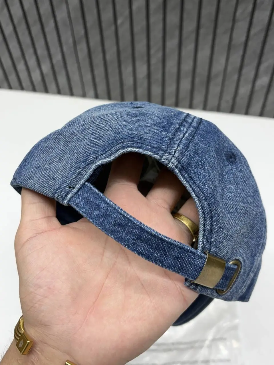 Miu Miu Denim Dark Blue Premium Unisex Cap With Original Zipper Polly Bag - Image 5