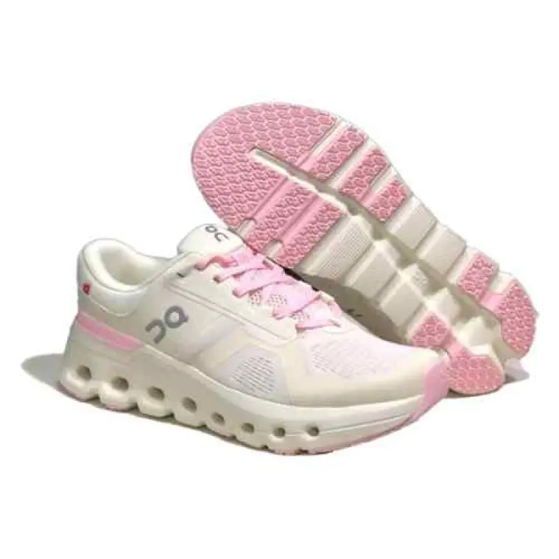 On Cloud Running Runner Shoes White Pink Sporty Elegant - Image 6