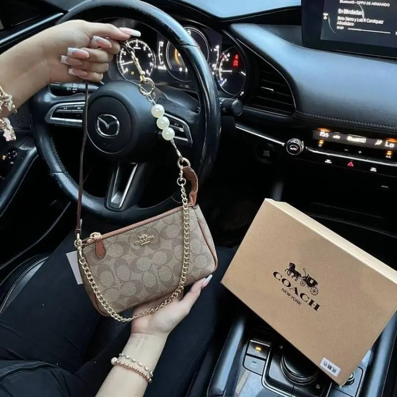 Coach Nolita 19 Brown With OriginalBox DustCover ChainBelt PearlCharm - Image 2