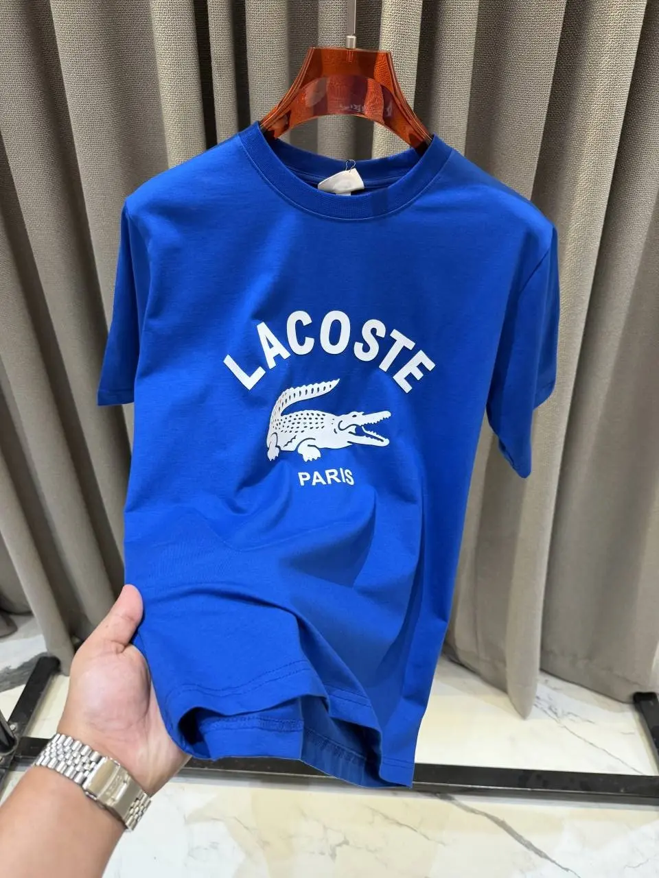 Lacoste Round Neck Blue Premium tshirt - Image 2