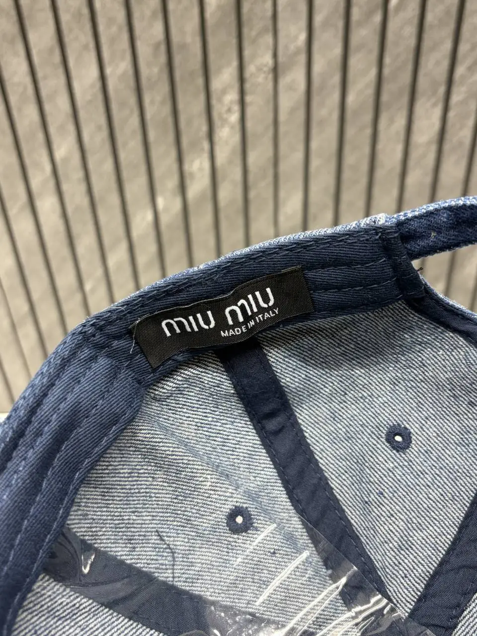 Miu Miu Denim Dark Blue Premium Unisex Cap With Original Zipper Polly Bag - Image 4