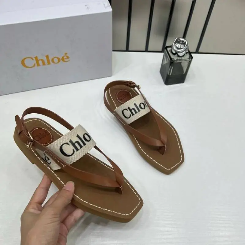 Chloe Woody Thong Sandal With Original Box & Dust Cover