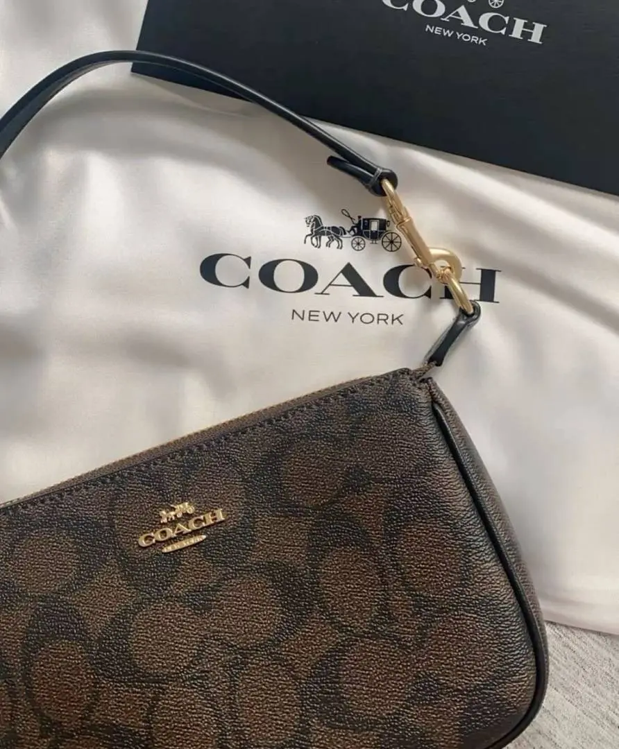 Coach Nolita 19 Coffee Mono With OriginalBox DustCover ChainBelt PearlCharm - Image 4
