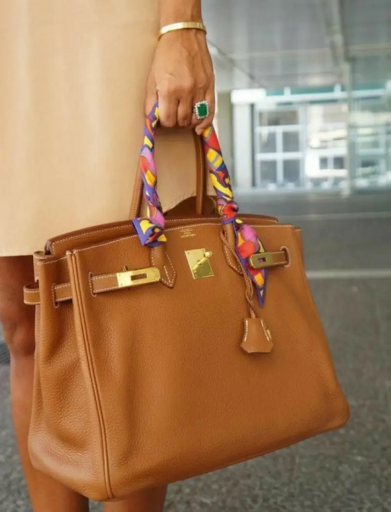 Hermes Birkin Signature Togo Handbag With Dust Bag (Brown - 453) - Image 5