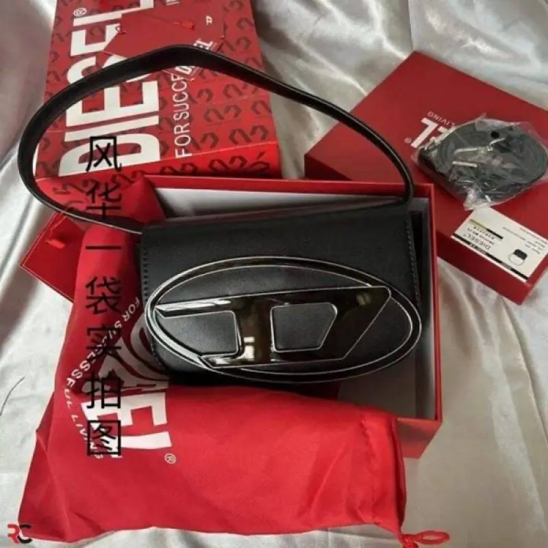 Diessel 1DR Shoulder Bag With OG Box & Dust Bag & Extra Shoulder Strap (Black - 442) - Image 7