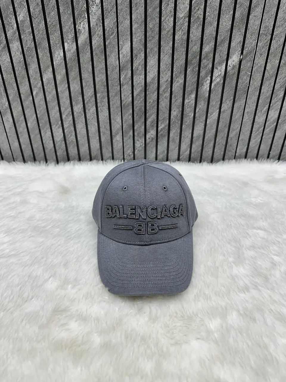 Balenciaga All Grey Matte Front Logo Premium Unisex Cap - Image 2