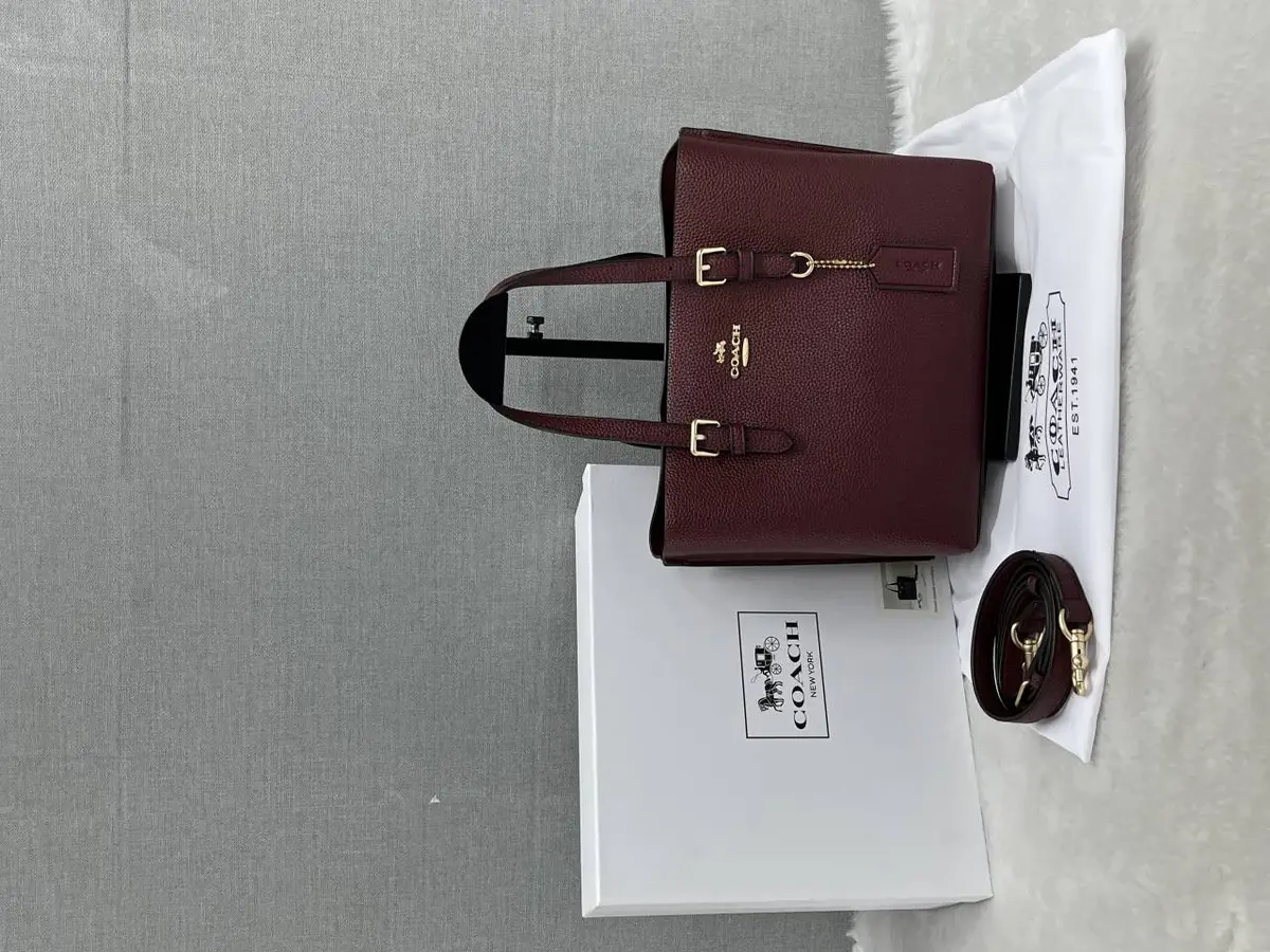Coach Mollie 25 Wine Medium Tote With OriginalBox - Image 4