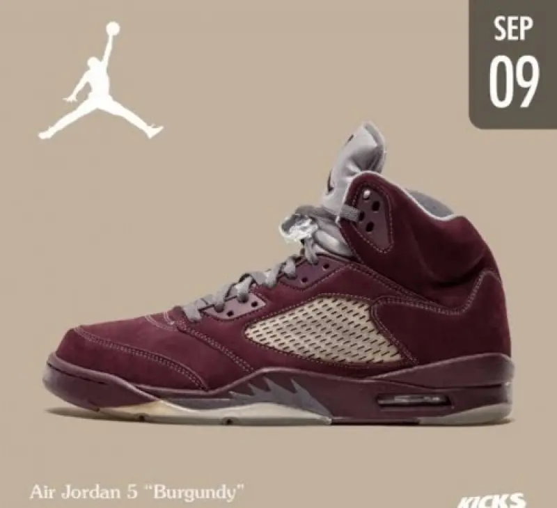 Jordan Retro 5 burgundy - Image 3