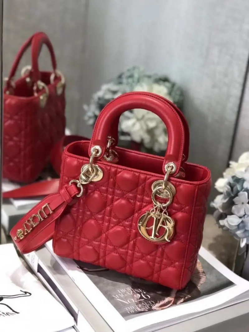 Dior Lady My ABC Elite Quality With OG Box & Dus Bag & Scarf WIth Star Charm (Red-295) - Image 3