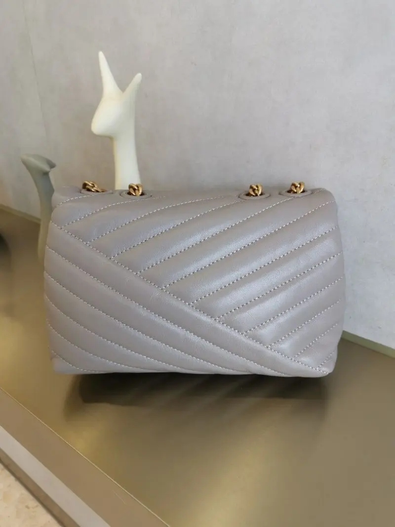 Tori Burch Kira Grey Quilted Shoulder With DoubleBox - Image 3