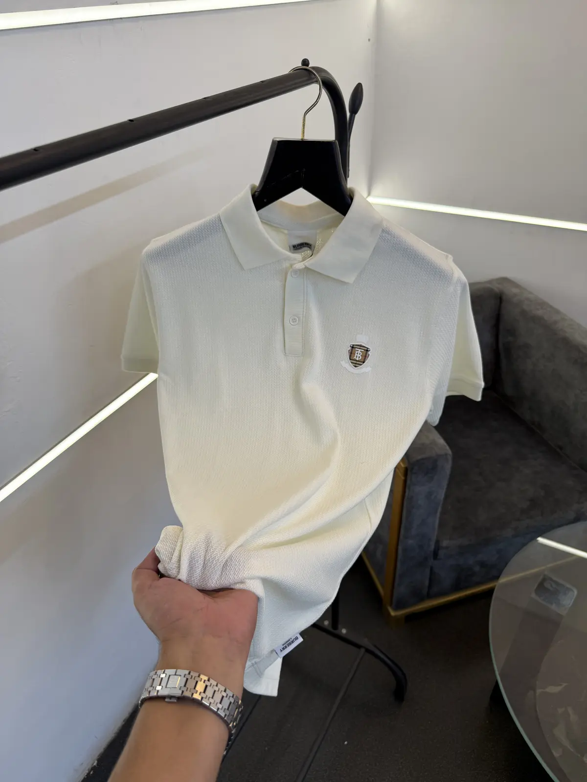 Burberry cream turkish imported knitted polo - Image 2
