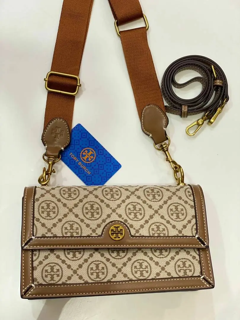 Tori Burch T Monogram Jacquard Crossbody Bag With OriginalBox 2SlingBelt Premium - Image 3