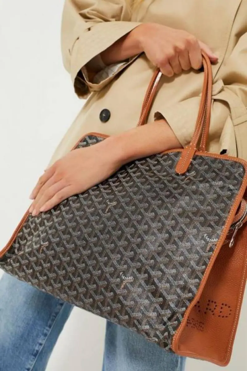 Goyaard Hardy Premium Quality Tote Bag With Extra Pouch & Dust Bag (Brown - 1197) - Image 3