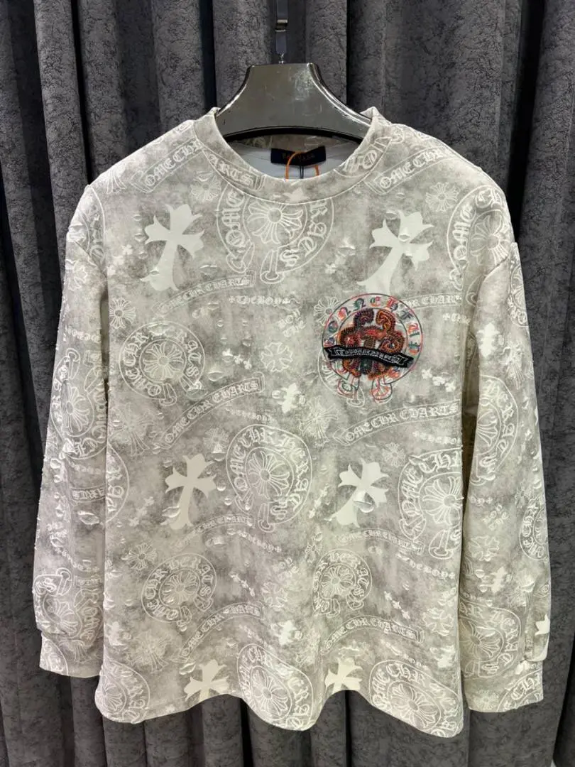 CHROME HEARTS IMPORTED SWEATSHIRT STORE ARTICLE CREAM AND GREY - Image 5