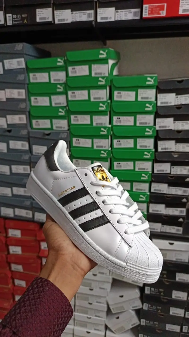 Adidas Superstar White Black Leather Fix #170 - Image 6