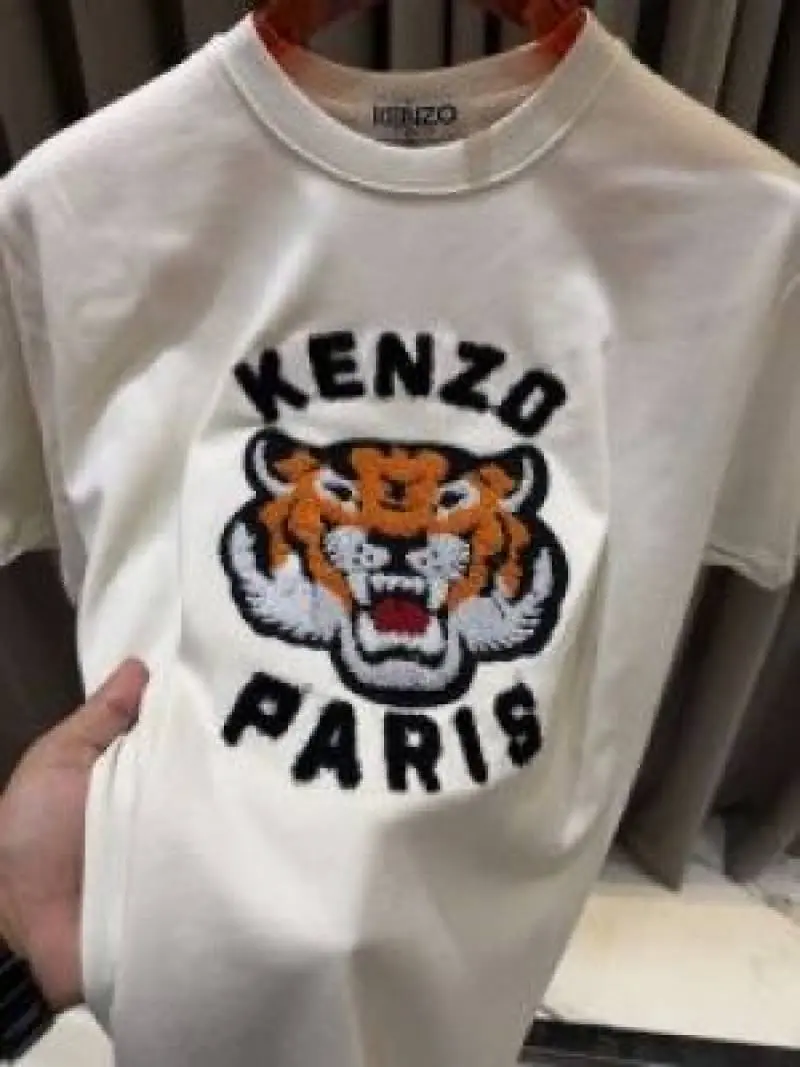 Kenzo Paris Creamish Premium Embossed Print Tshirt - Image 2