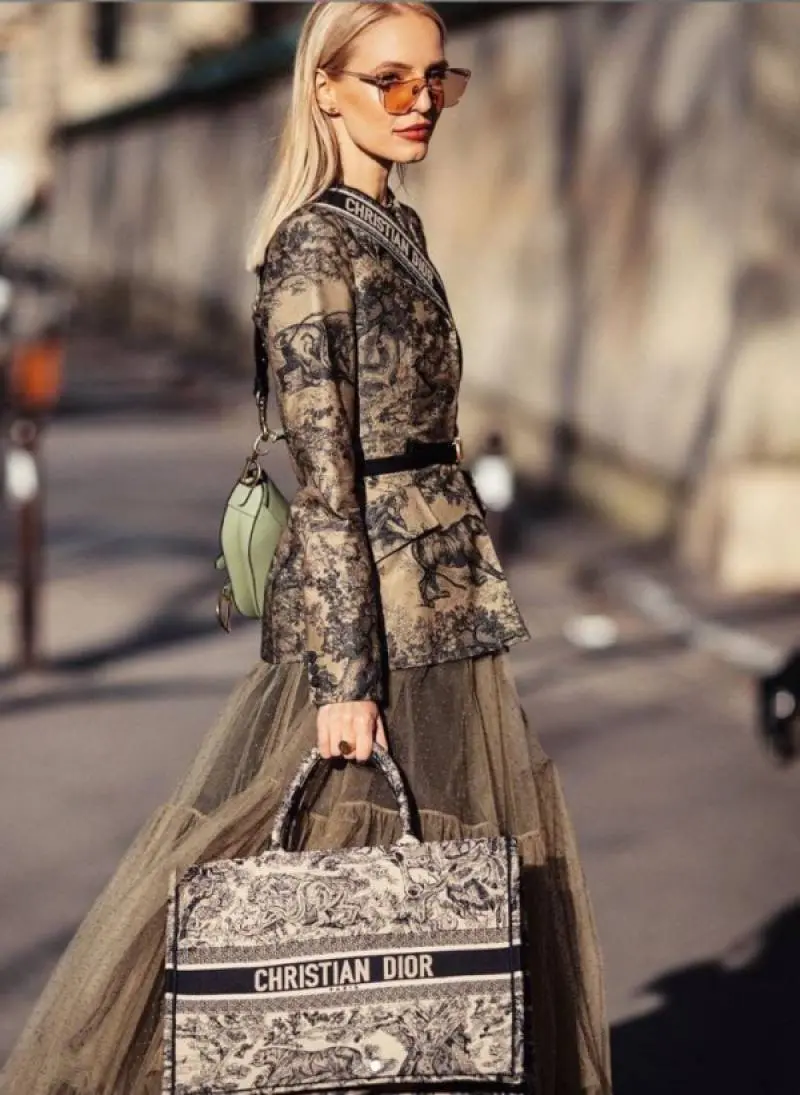 Dior Book Tote Black Toile De Jouy With OG Box & Dust Bag & Scarf (Black Tiger - 573) - Image 3