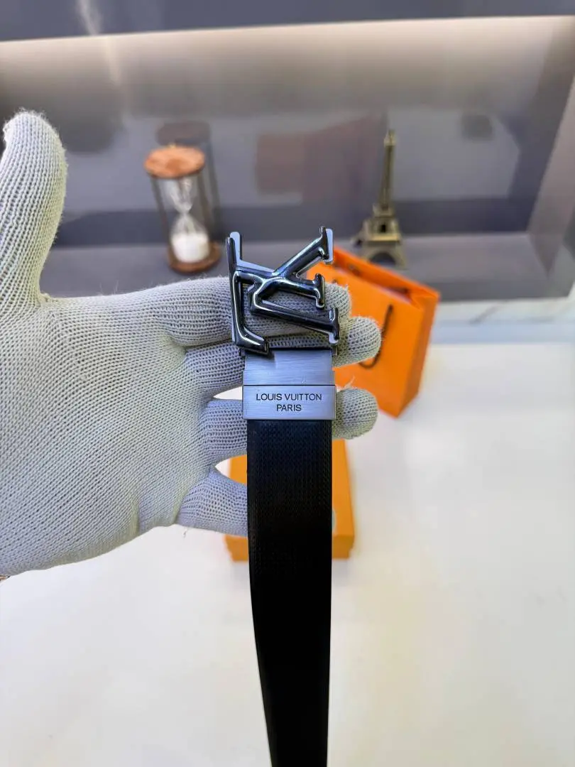Lv Loui Vuitton Black Matt Reversible Belt Fa 1390 - Image 3