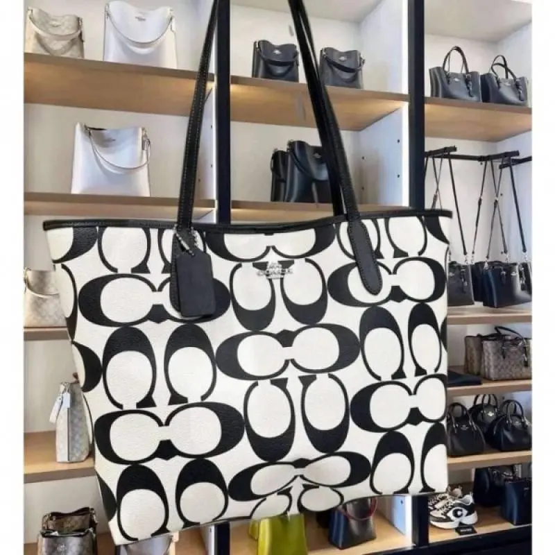 Signature City Limited Edition Premium Tote Bag With OG Magnetic Box & Dust Bag (Black White-874) - Image 4