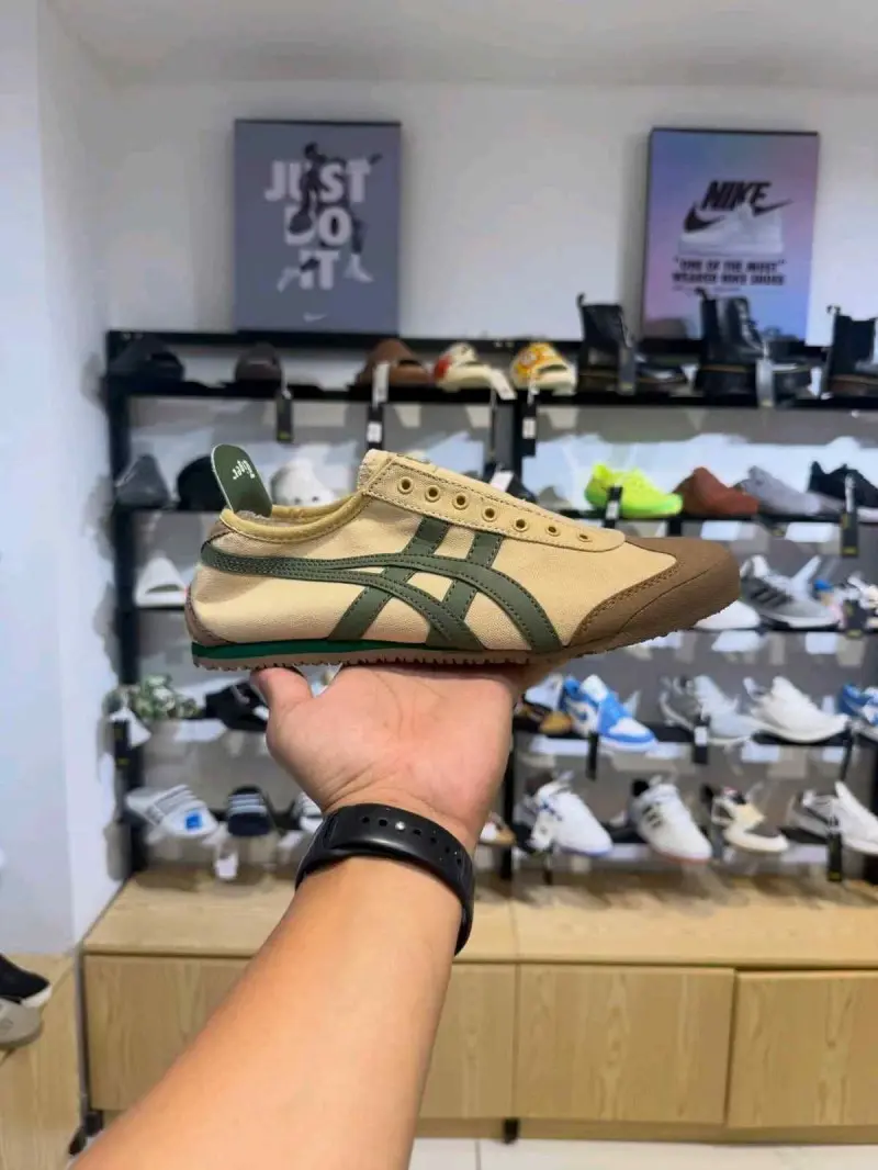 Onitsuka Tigerr Mexico 66 Slip On Beige Grass Green 1251 - Image 3