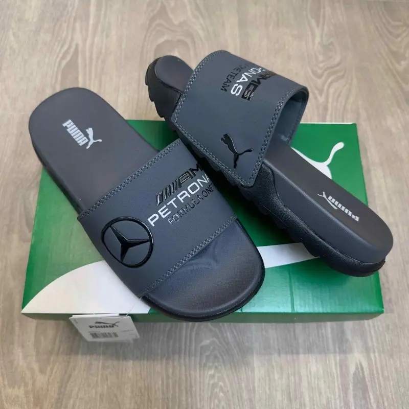 Puma Mercedes AMG Petronas Soft Comfort Premium Grey Black Slides
