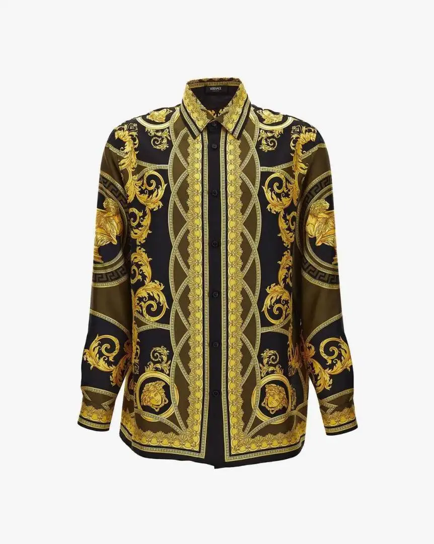 No return Versace Boroco primium Gold chain imported Full Sleeves Shirt