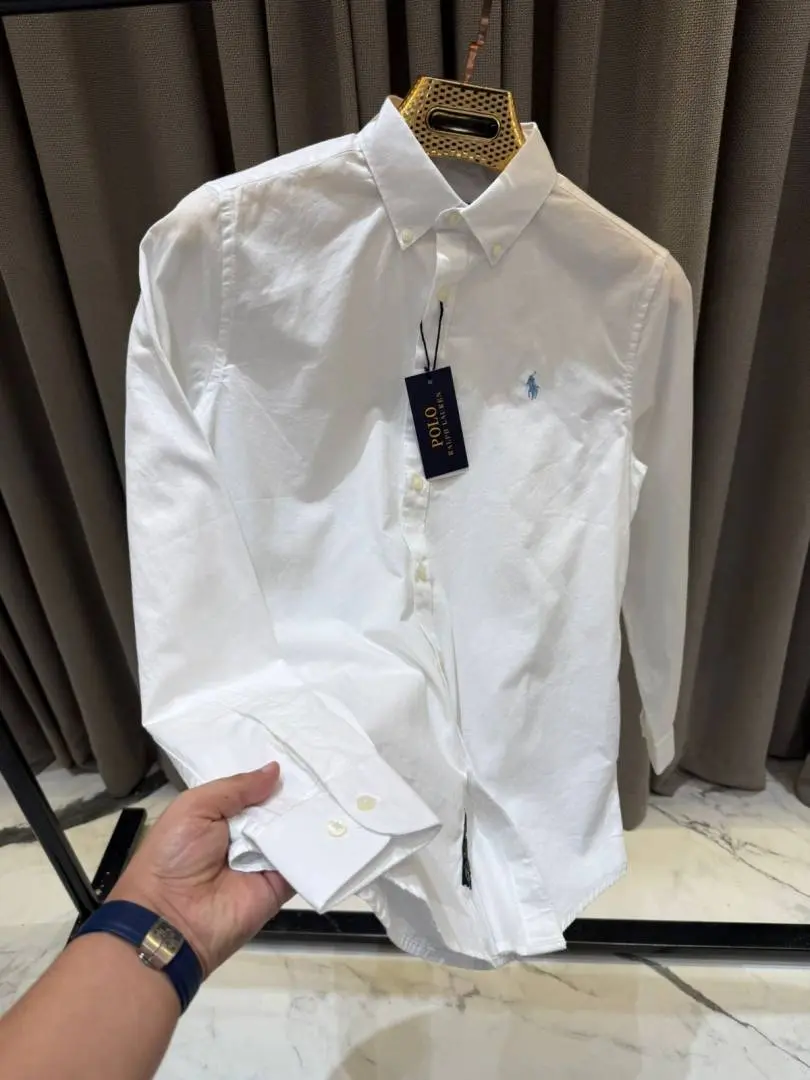 Ralph Lauren Chest Logo Full Sleeves Shirt White - Image 2