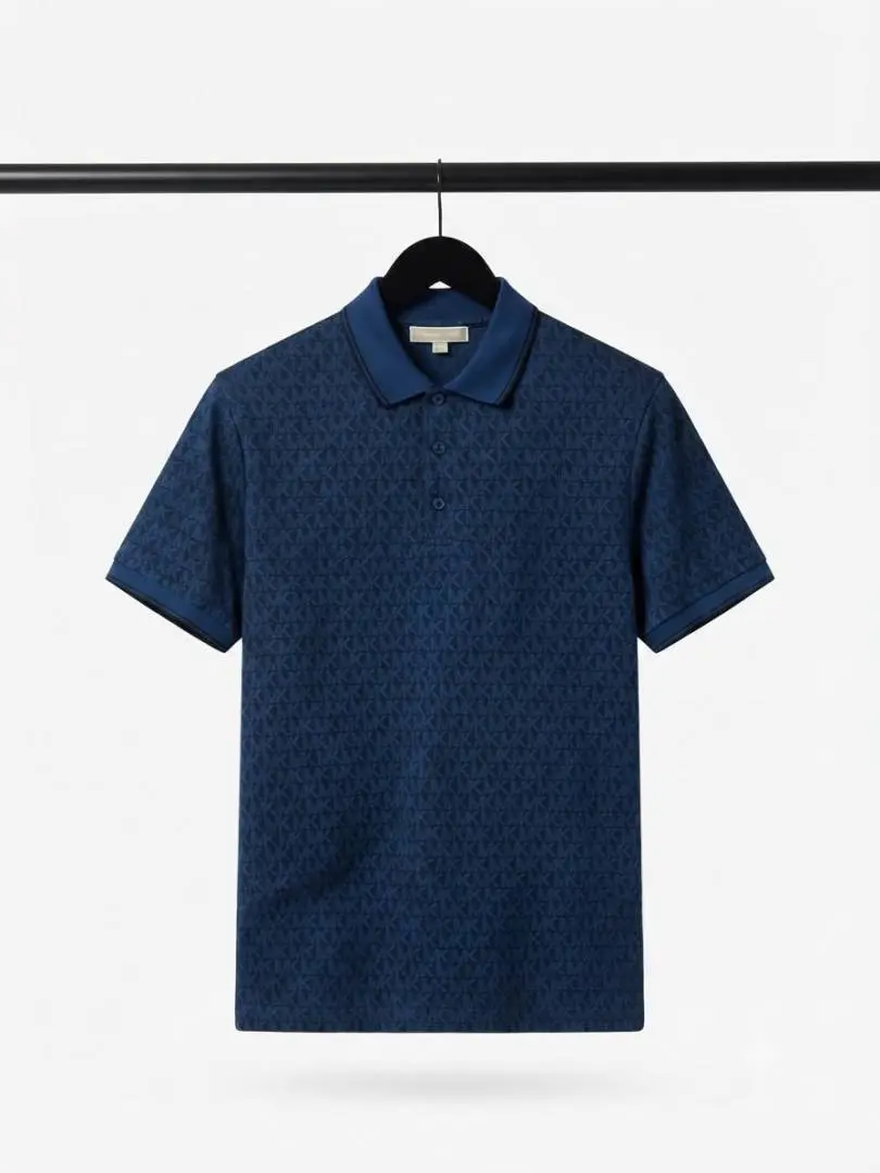 Michael kor Blue Monogram Polo T Shirt 1033.Sale-offer VS1000