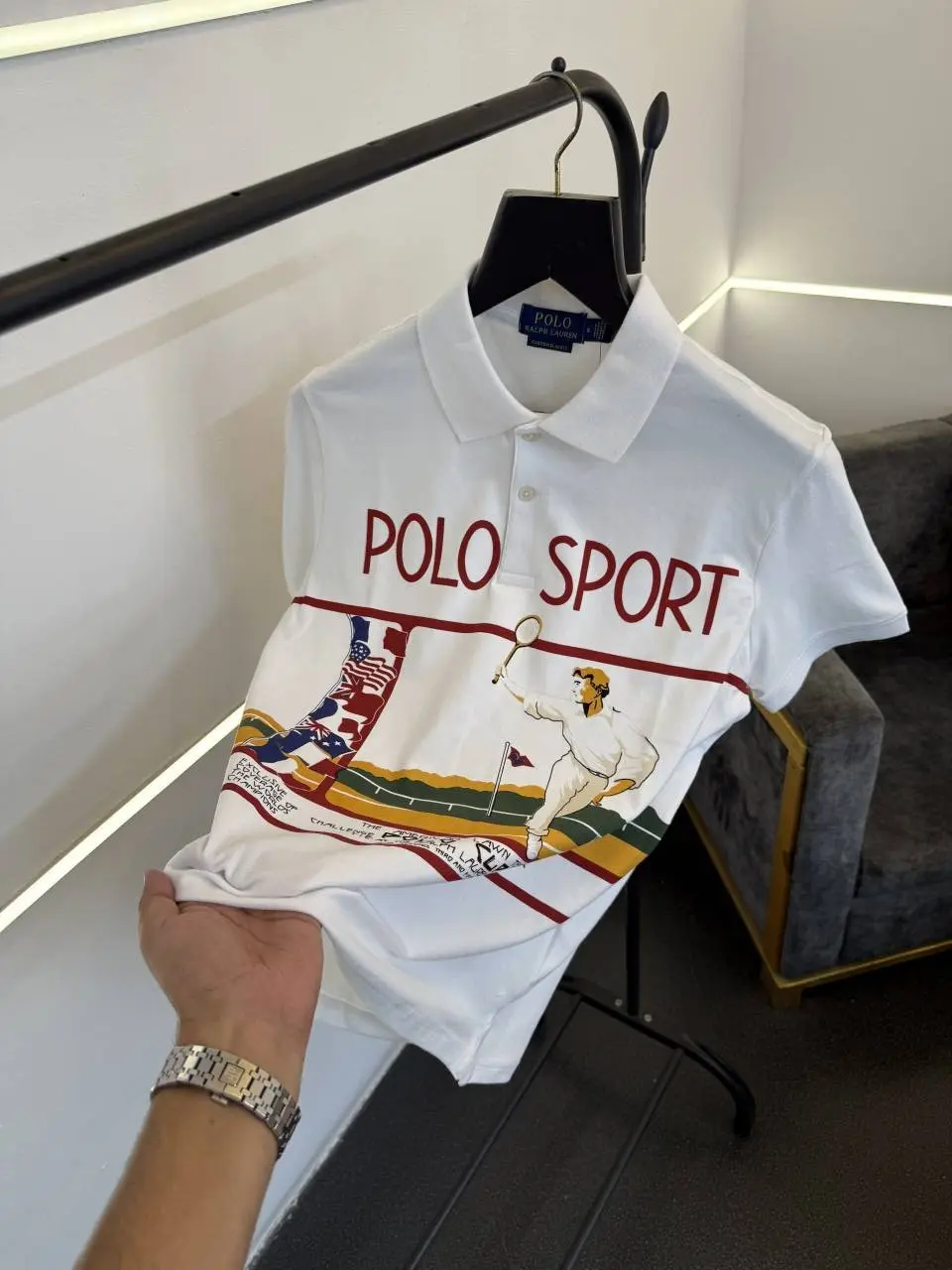 Ralph lauren embroidery logo imported polo tshirt white sale - Image 3