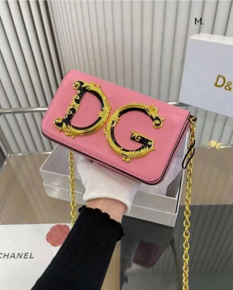 Dolce Gabana D&G Nappa Leather Shoulder Bag WIth OG Box & Dust Bag (Pink-990) - Image 3