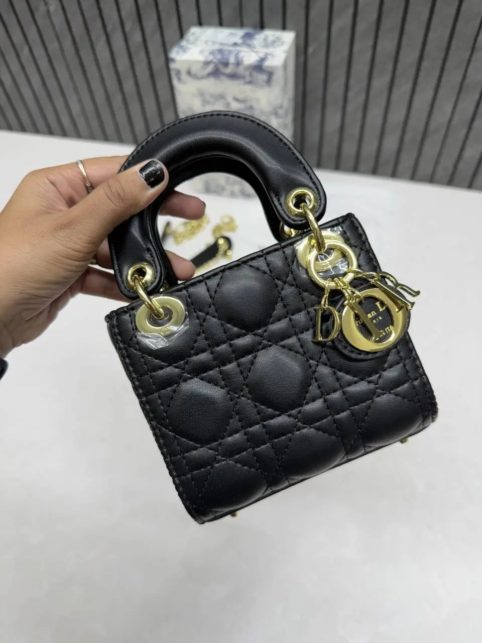 Dior 662 Lady Dioor Nano Black With Original Box Packing - Image 2