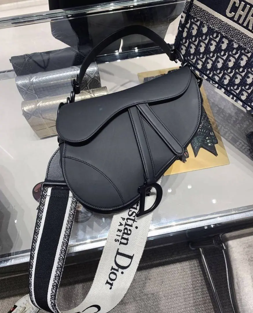 Dior CB Saddle With OriginalBox CarryBag All-Black LeatheR - Image 5