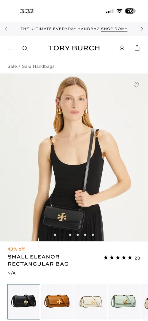 Tori Burch Small Eleanor Rectangular SlingBag With OriginAuldoubleBox - Image 5