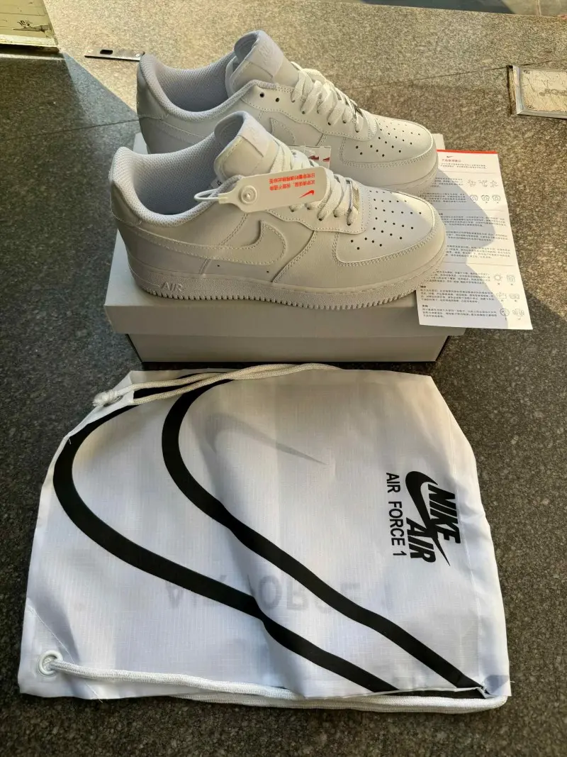 Nike Airforce 1 White Pure Leather White With dust bag